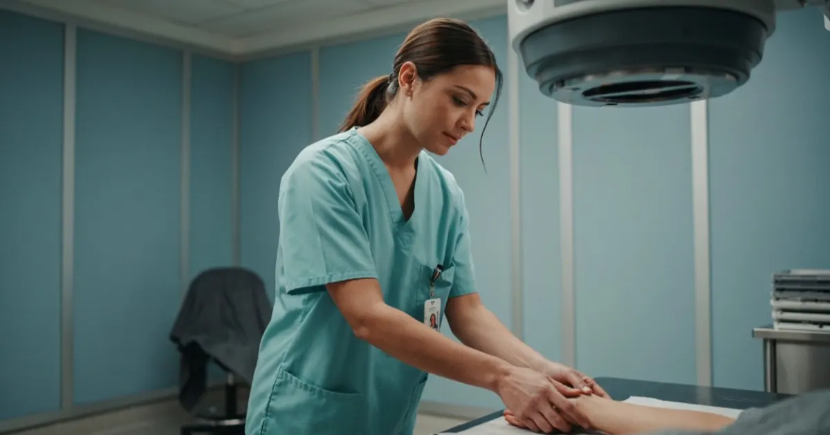 Students training in a imaging tech program
