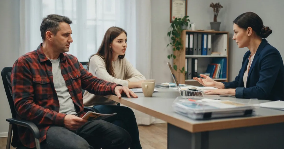 A student meeting a career counselor